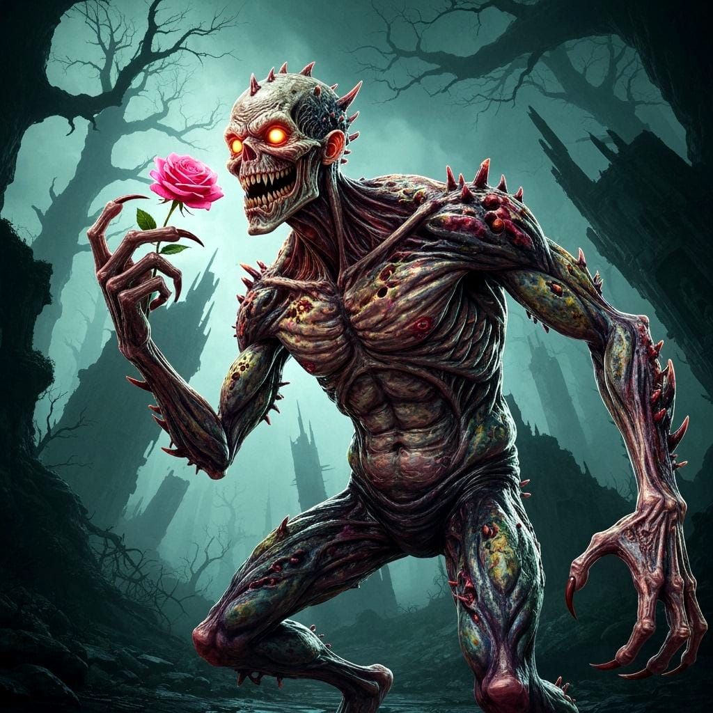 Menacing Monster Merrily Sniffs Rose