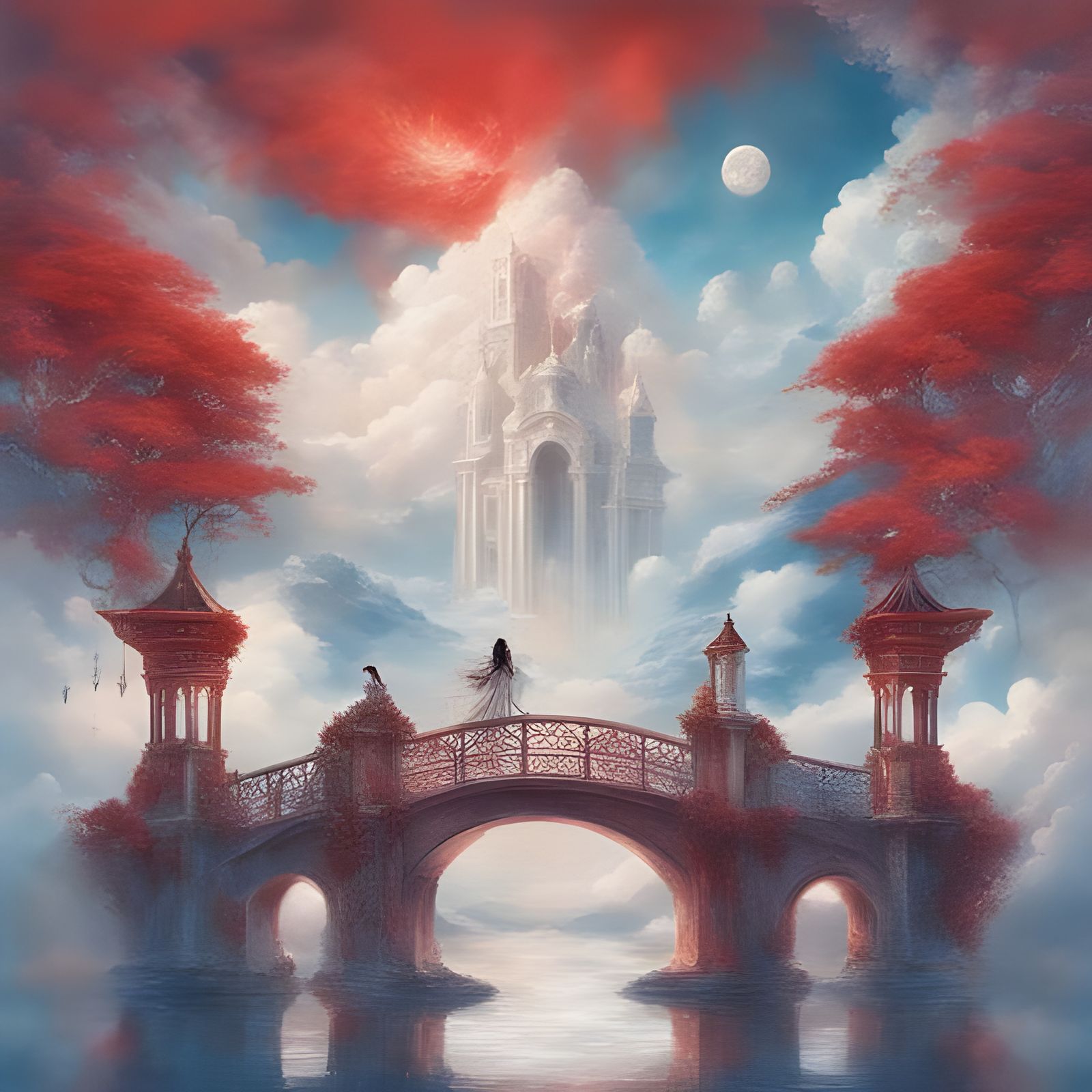 Heavenly Porcelain Bridge Portrait in Detailed Style