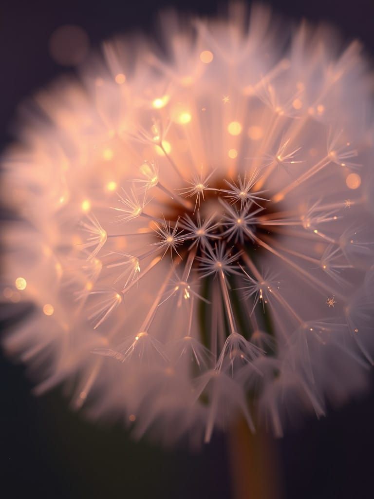 Dazzling Dandelion Macro with Ethereal Luminescence