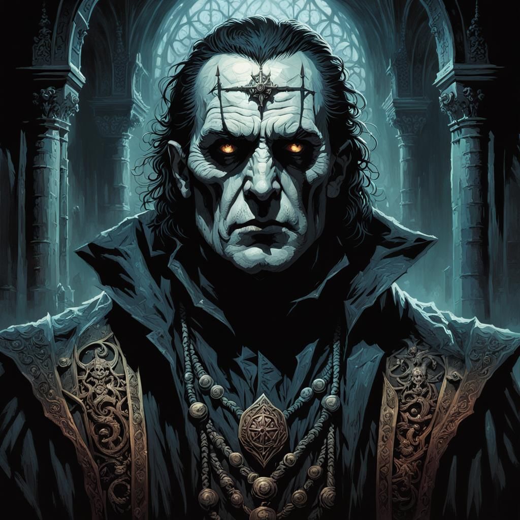 Dramatic Gothic Horror Portrait with Intricate Detail