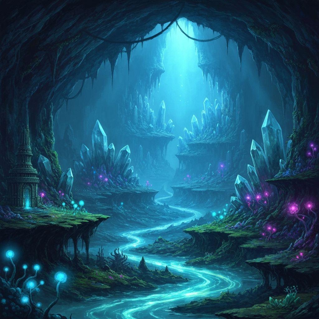 Hidden Underground World: Bioluminescent Plants & Crystal Ca...