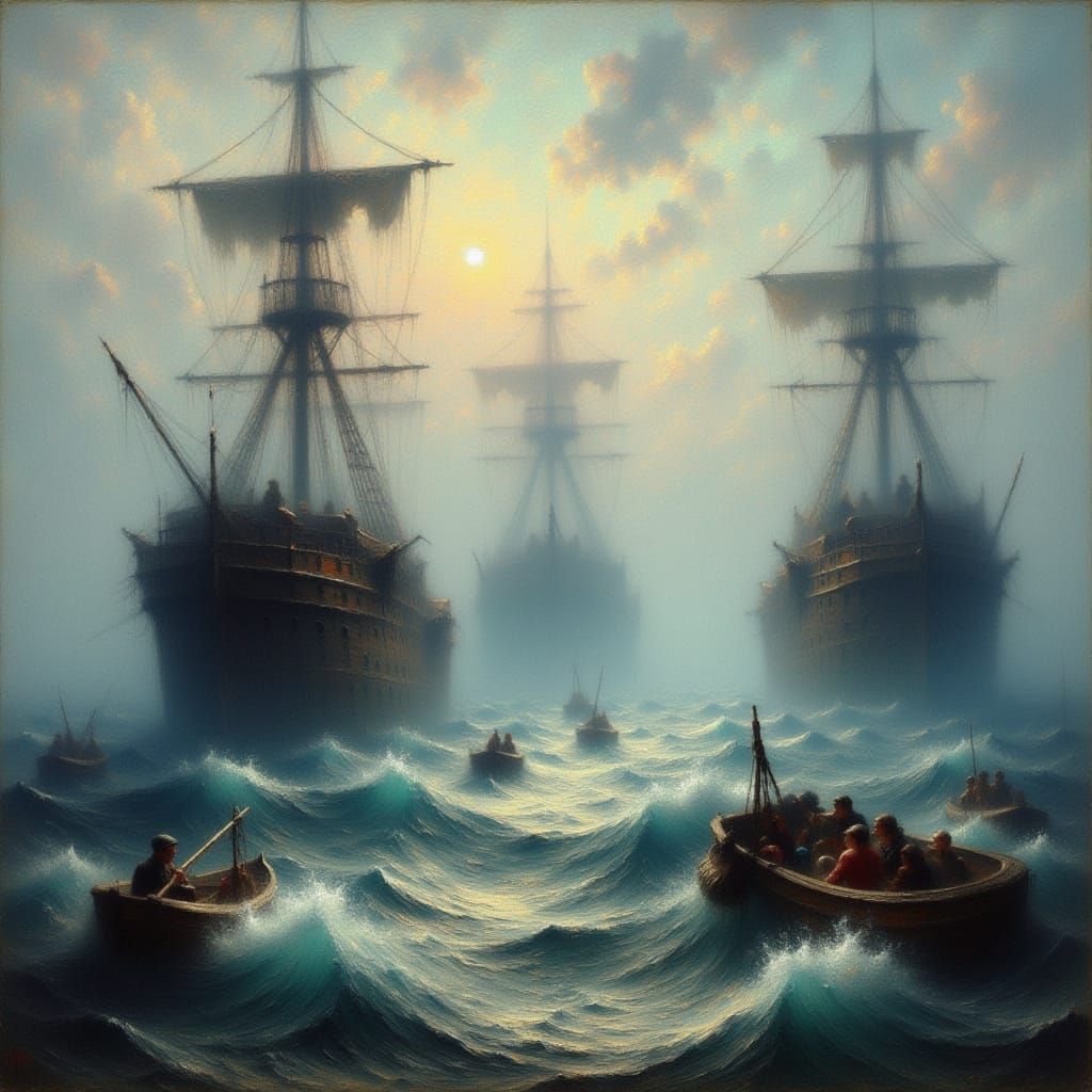 Romanticized Pirates Engage in Epic Sea Battle