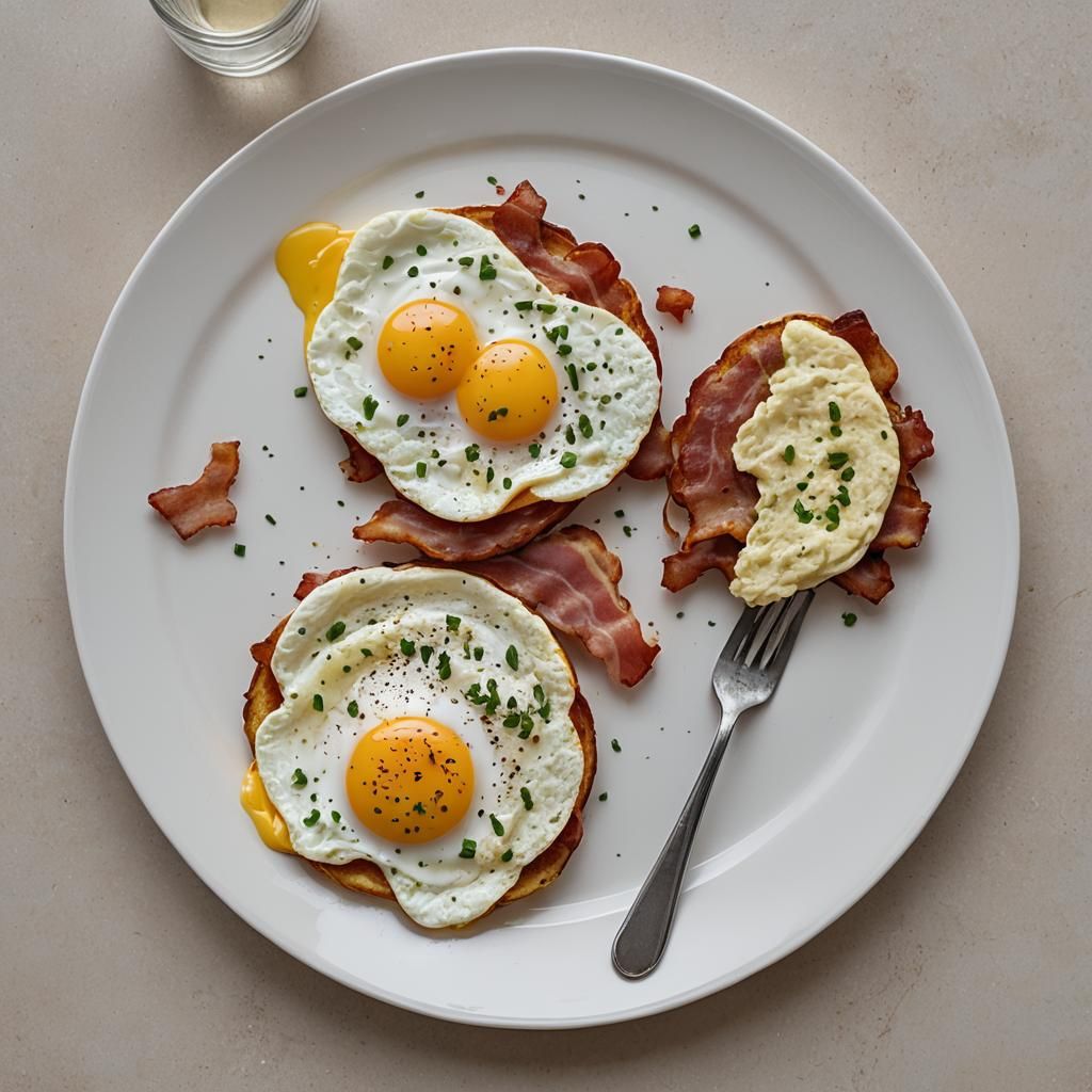 Bacon and Eggs Breakfast on a Plate