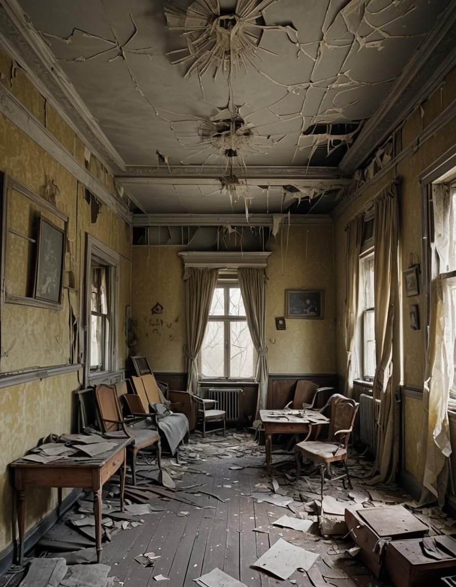Decaying Interior of an Abandoned House