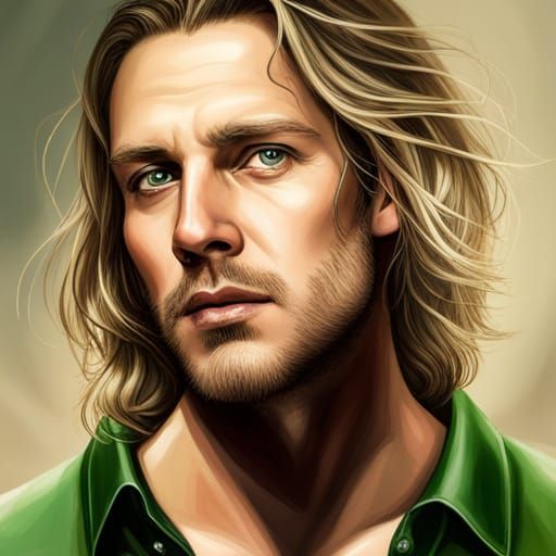 Handsome German Man Portrait in Hyperrealistic Style