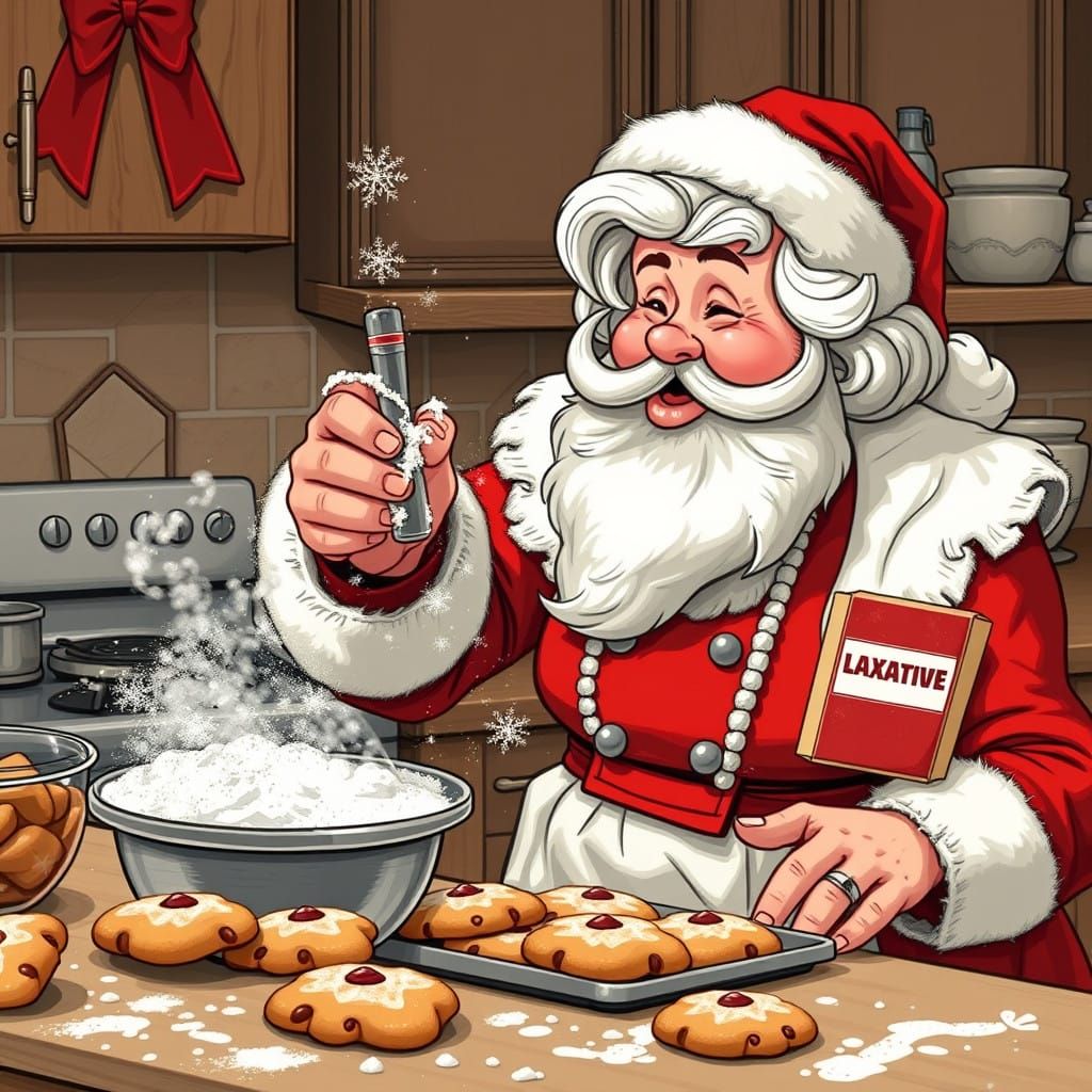 Mrs Santa Claus Bakes Cookies with a Sassy Twist