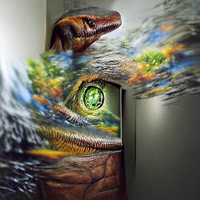 Dinosaur Time Portal: Hyperrealistic 8K Painting
