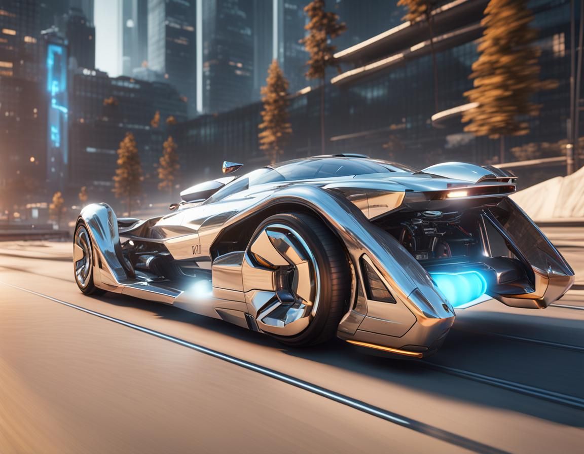 Futuristic Hi-Speed Car in 3D Game Style