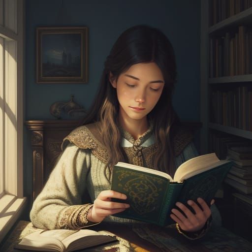 Cozy Reading Nook Digital Painting