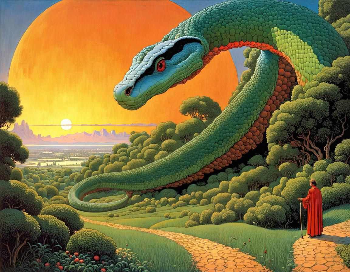 Surrealist fantasy image by Moebius (Jean Giraud)