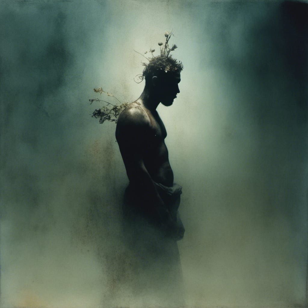 Zeus in Double Exposure Impasto Style