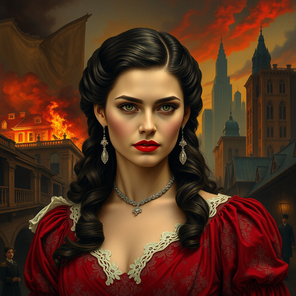 Scarlet O'Hara Portrait in Classic Hollywood Style