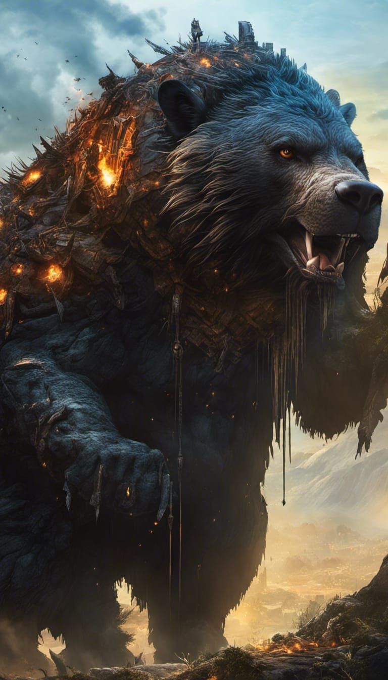 Bear Skull Witch Doctor with Magic Glow