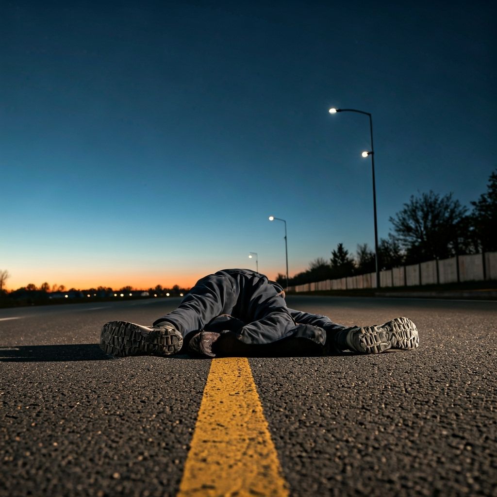 Person Face Down on Road: A Study in Despair
