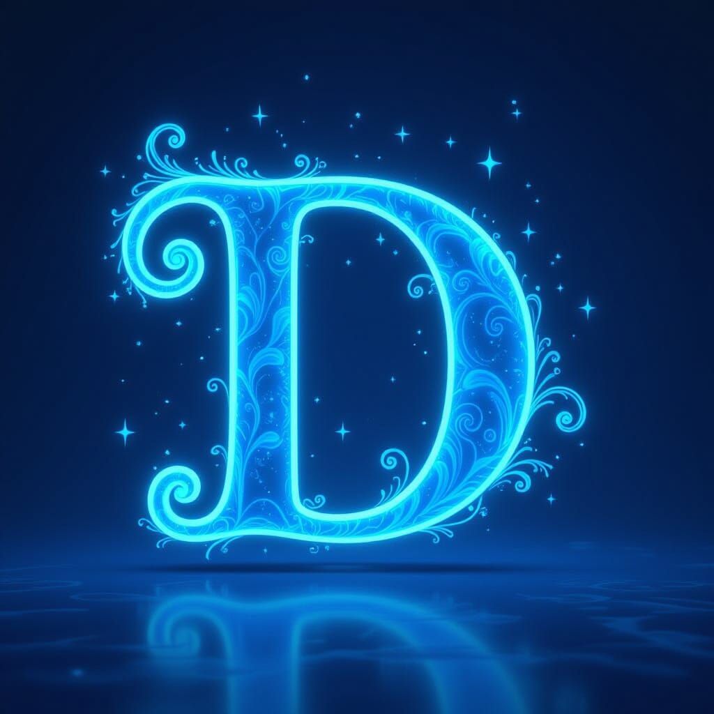 Fantasy Literature App Logo with Animated Letter D