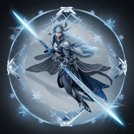 Icy Diamond Katana with Aurora Satellites