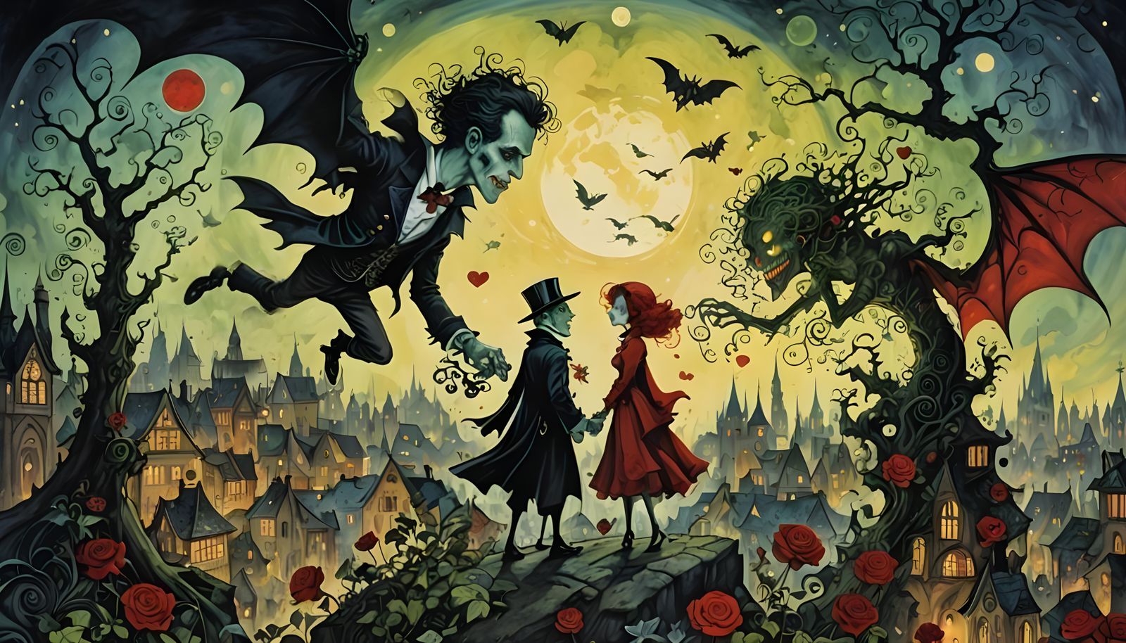 Moody Townscape at Twilight