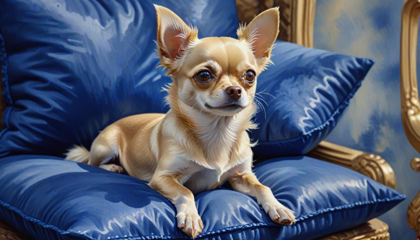 Watercolor Chihuahua with Soulful Eyes as Gouache Art