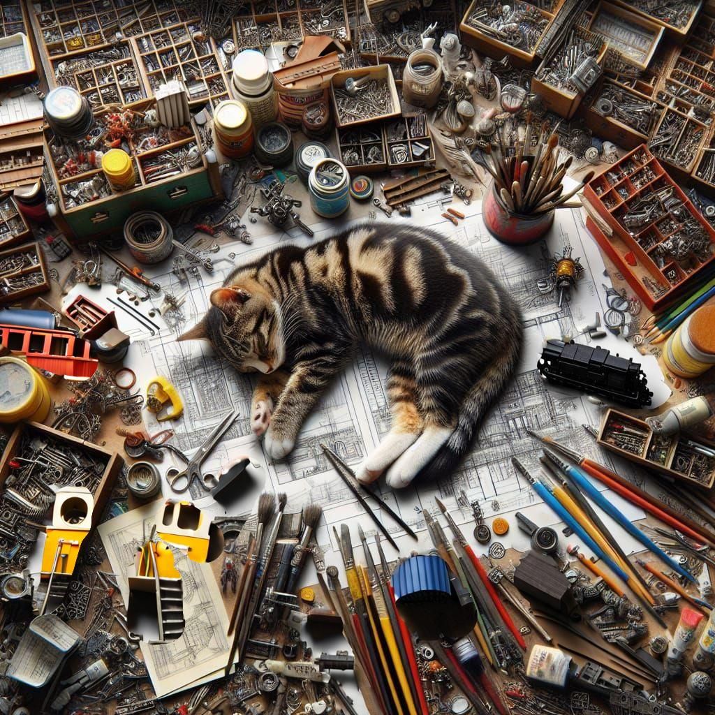 Model Train Components Ready for Assembly