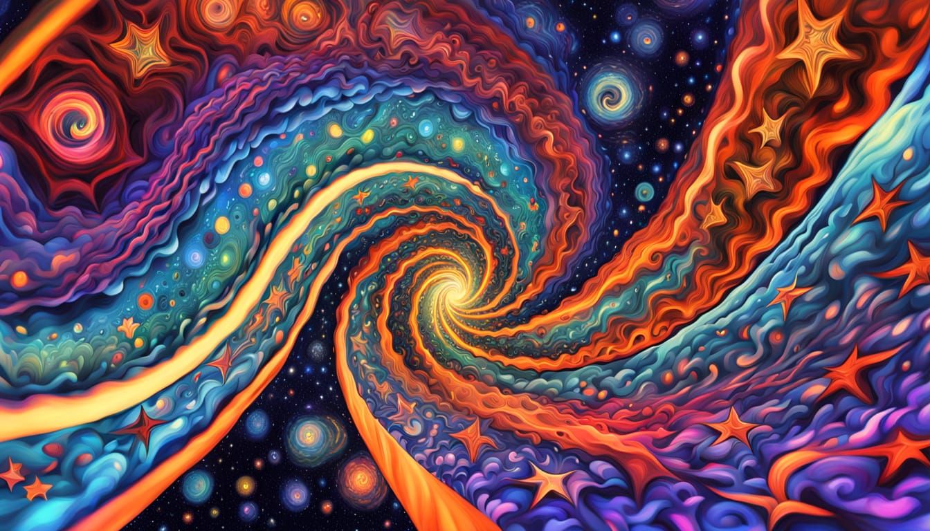 Psychedelic Stars in a Cosmic Vortex