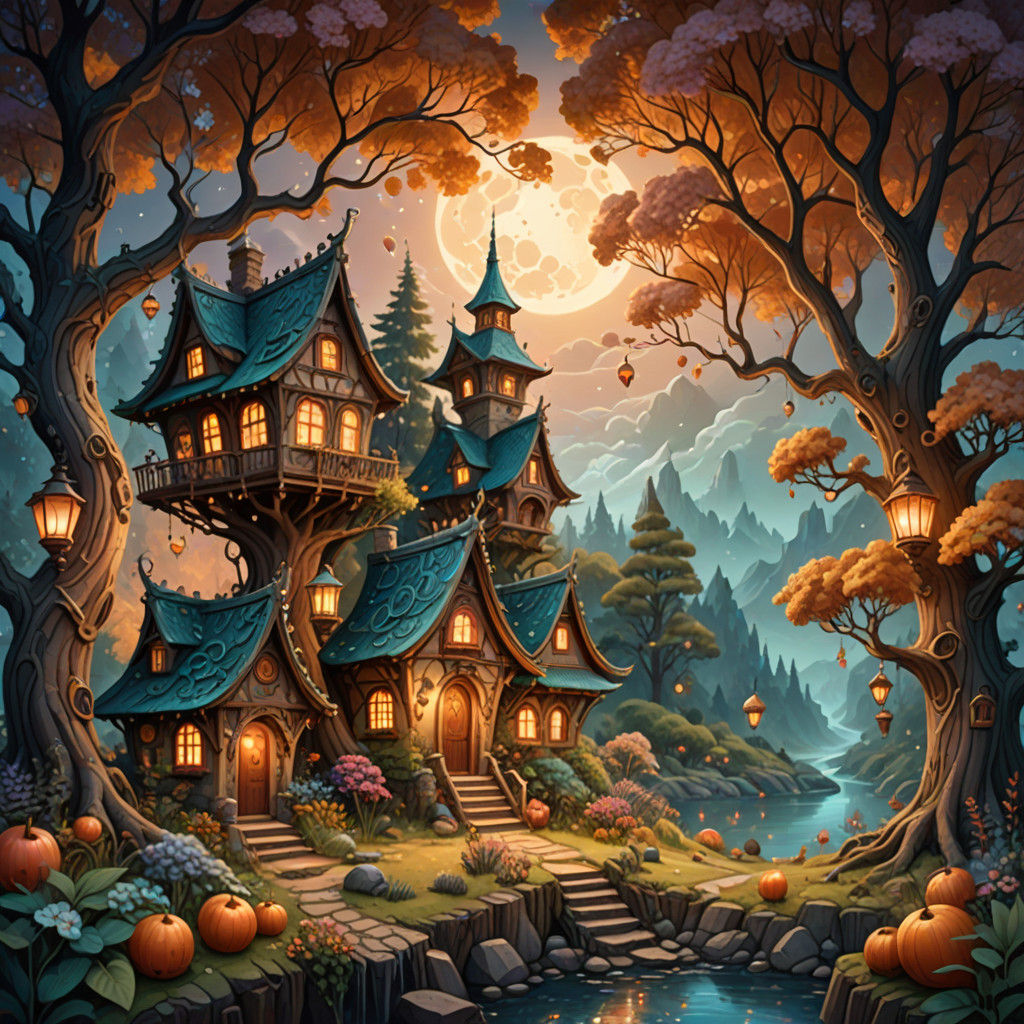 Whimsical Forest Realm of Earthy Wonder