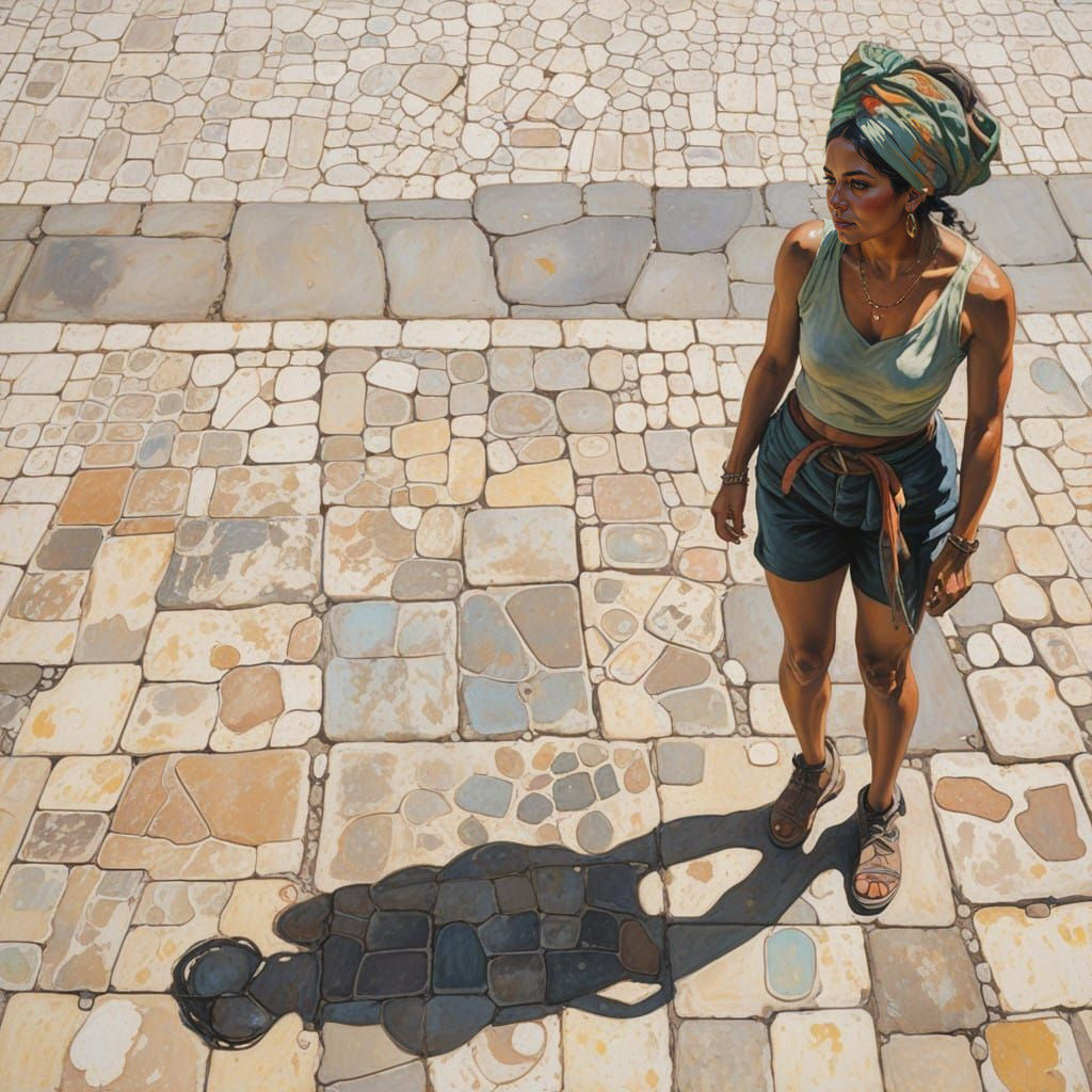 Modern South American Beauty in Vibrant Oil Paint Style