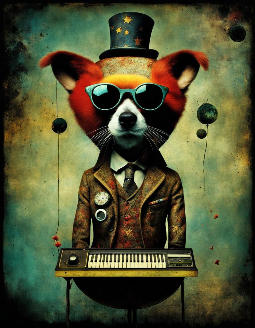 Eccentric Punk Rocker in Retro Poster Art Style