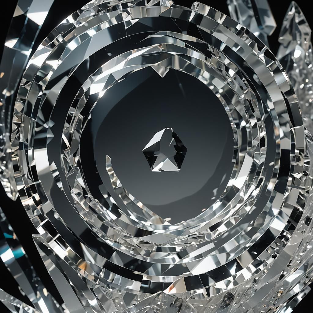 Crystal Telegram Logo Sculpture in Glass Art Style