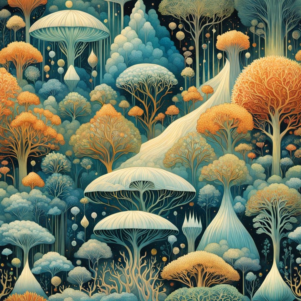 Crystal Potion in Whimsical Surrealist Art Style