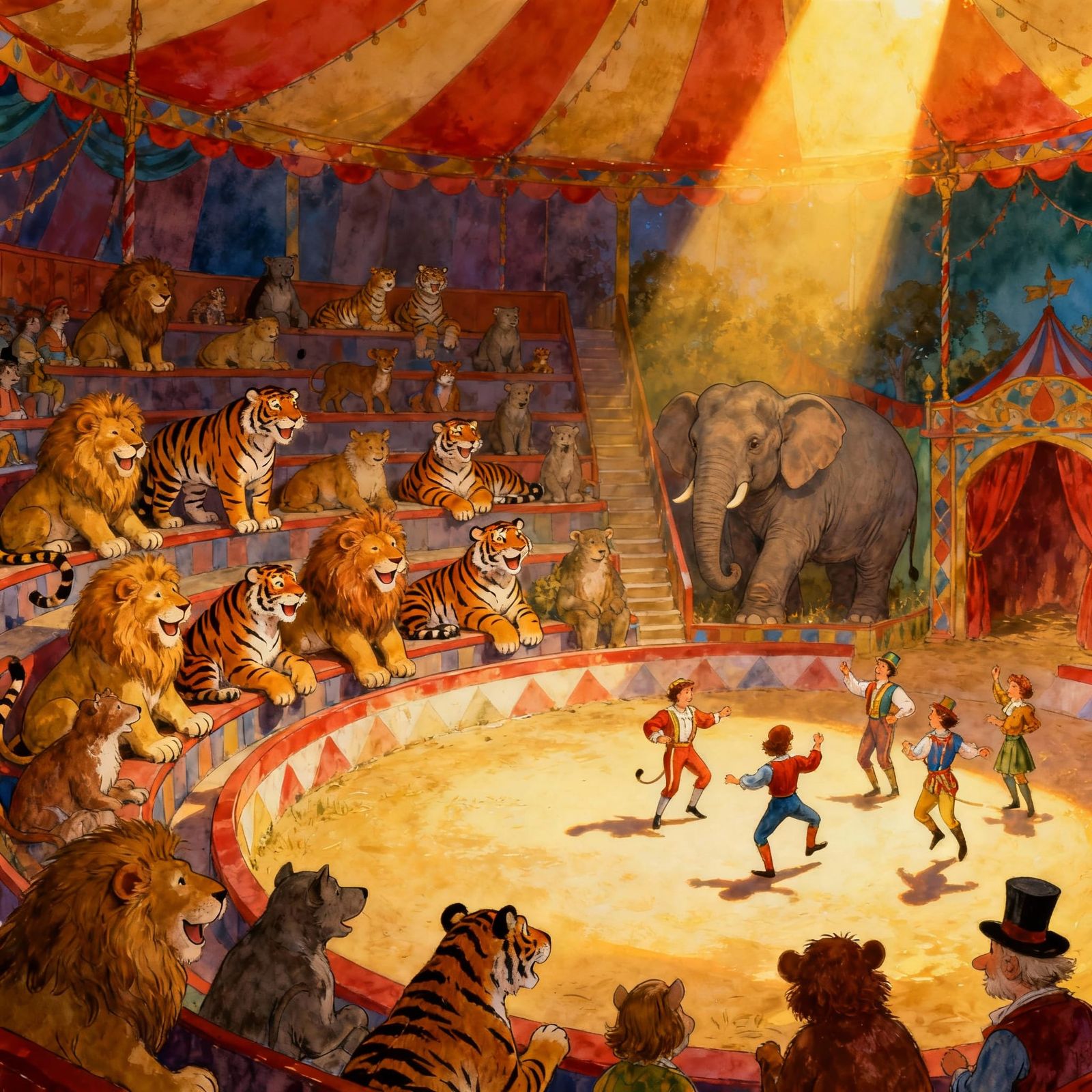 Fantasy Circus: Animals Watch Humans Perform in Big Top