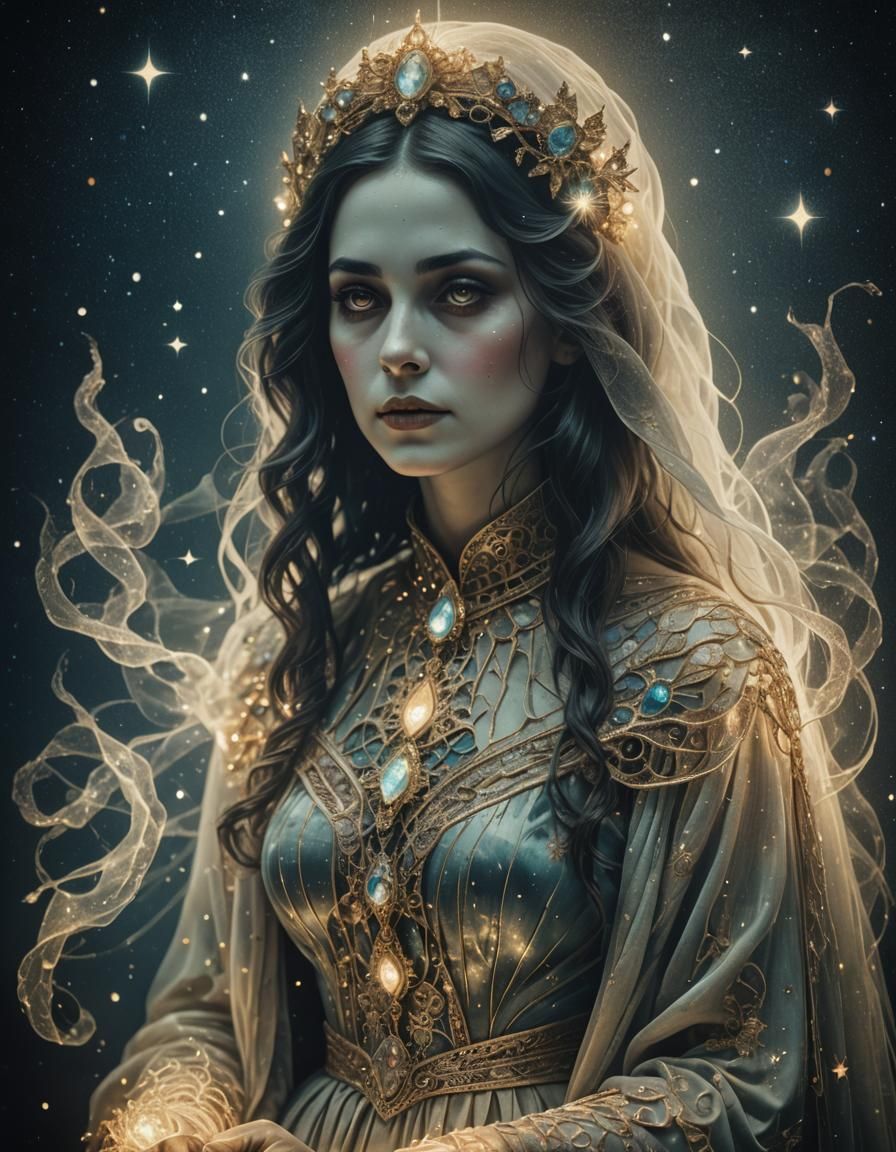 Ethereal Ghost Woman in Vintage Photography Style