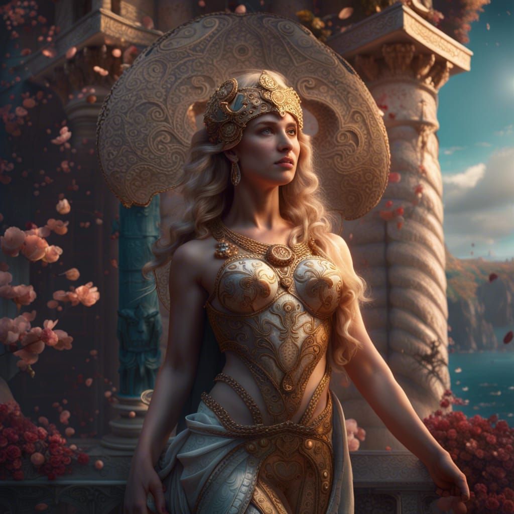 Goddess Aphrodite in Epic Digital Painting