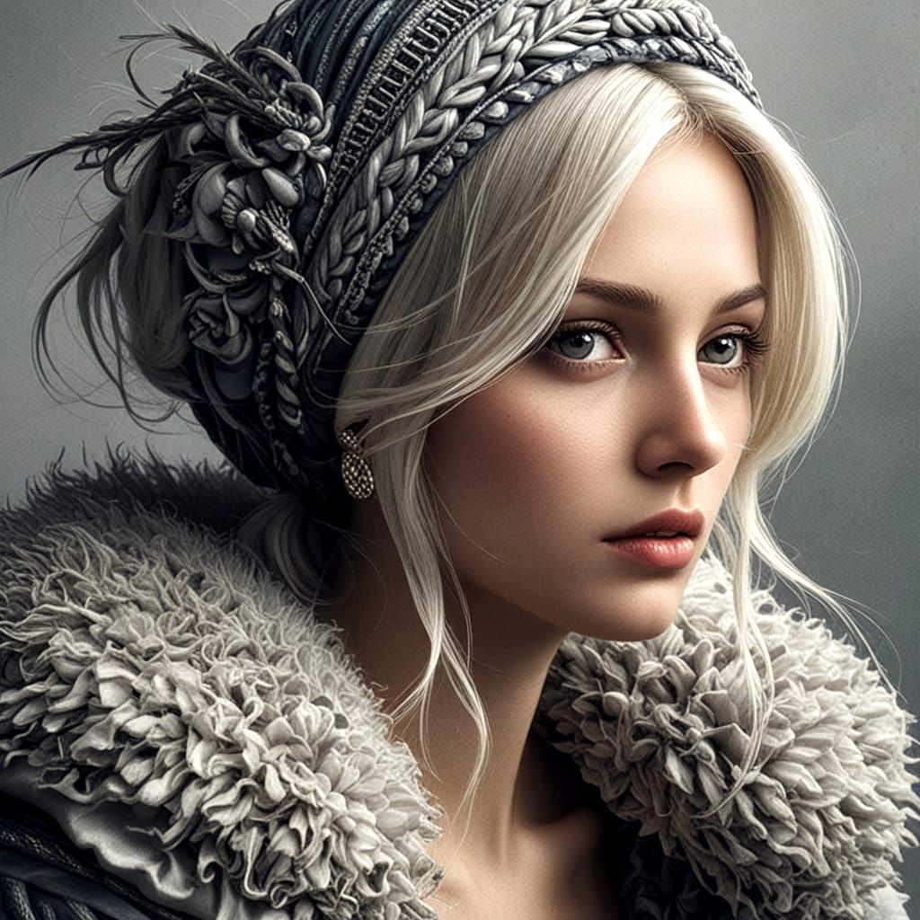 Breathtaking Blonde Woman with Smiling Blue Eyes and Long La...