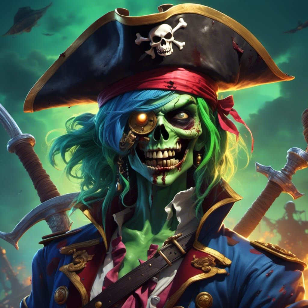 Anime Zombie Pirate Illustration