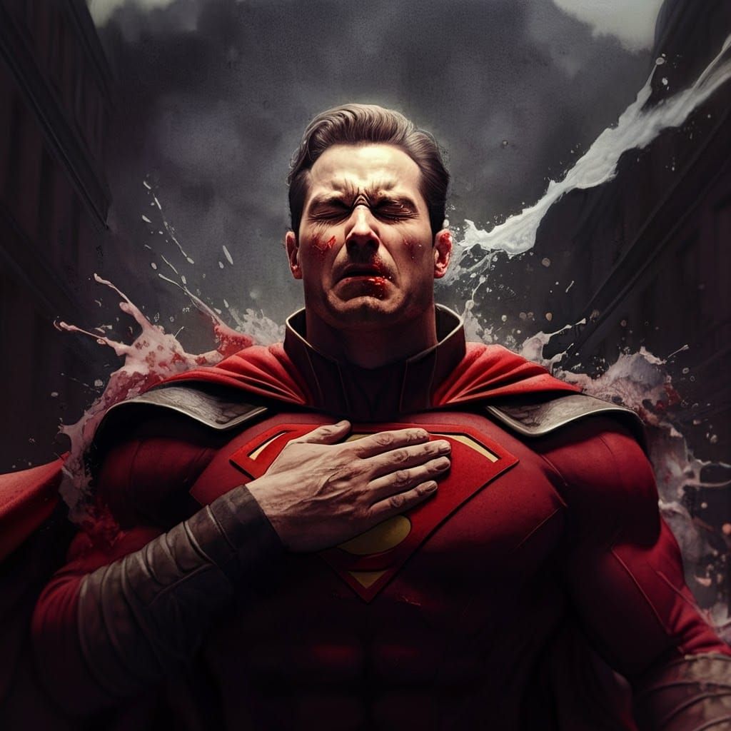 Word "SLAP" Onomatopoeia superhero slapping vilain in the fa...