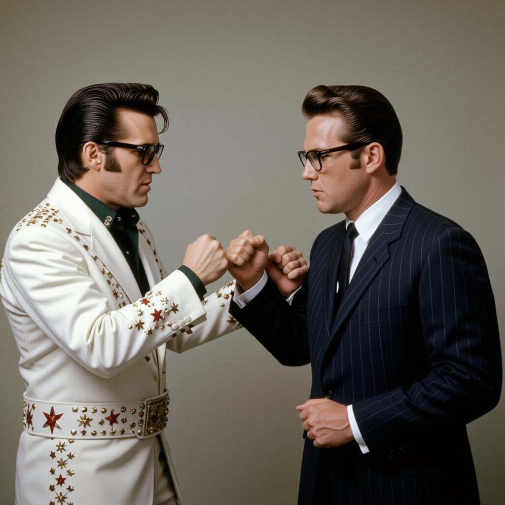 Elvis Costello and Buddy Holly Boxing