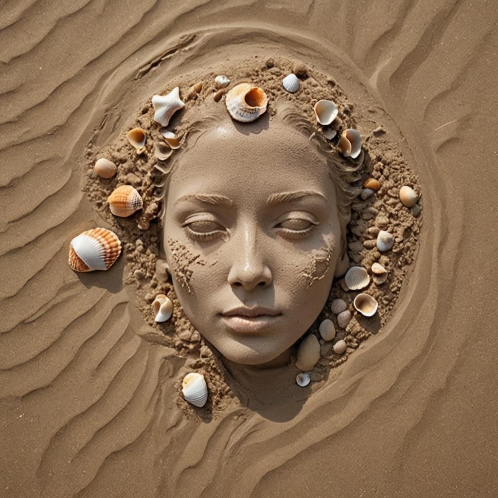 Portrait in the sand