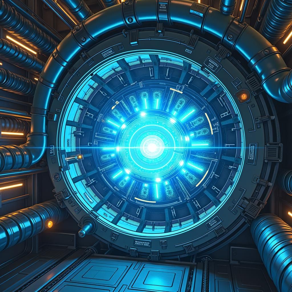 Futuristic Flux Capacitor Warping Space-Time