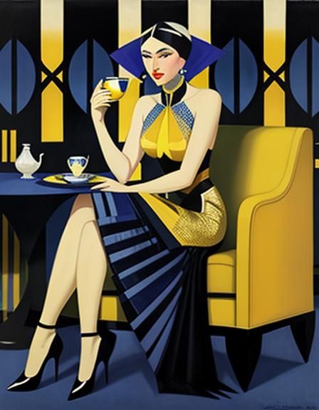 Злата (Zlata) | 🇺🇦 art deco inspired portrait (Stable Diffusion v1.5 - Dreamshaper v8)