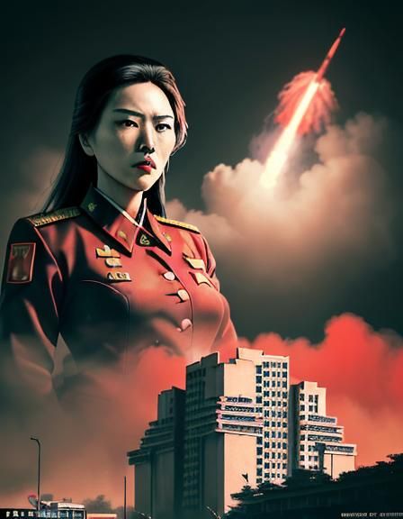 Civil War in Pyongyang: Synthwave Neon Retro Cover