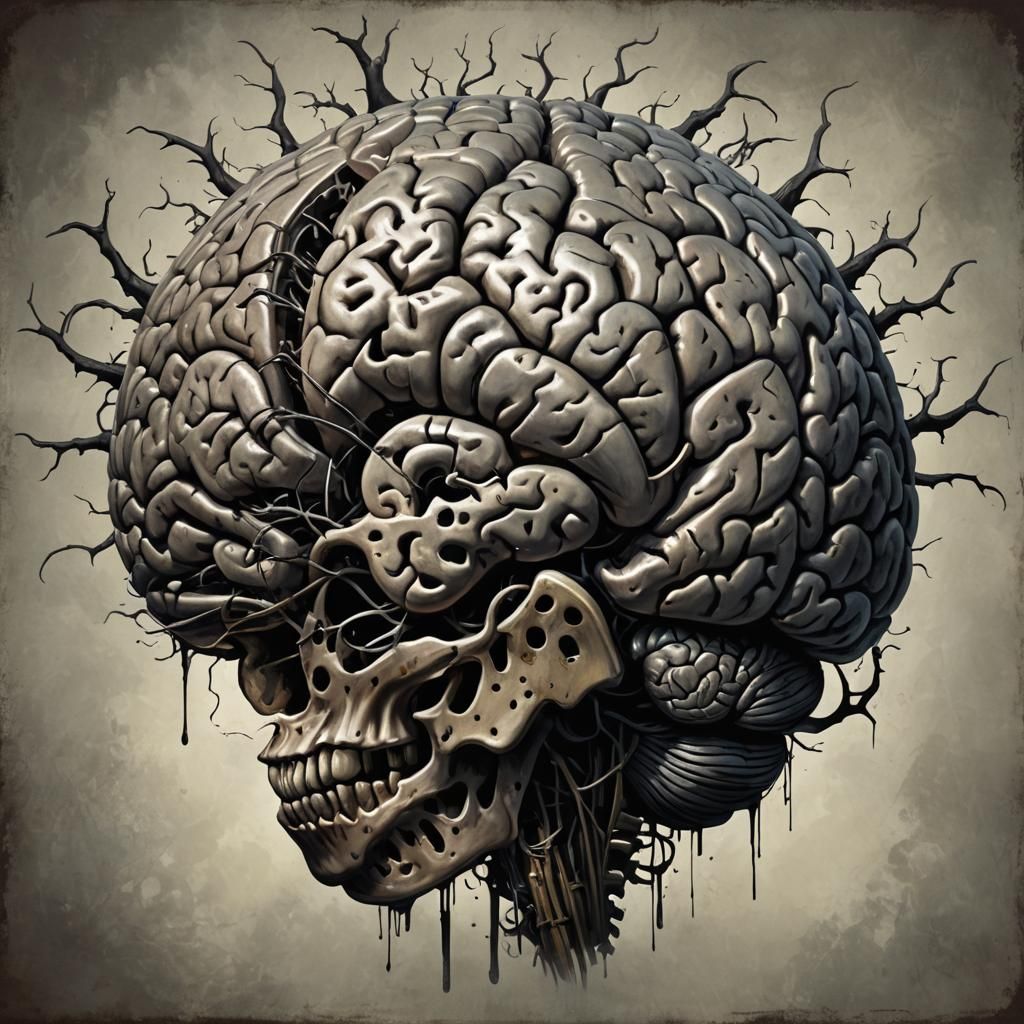Sinister Human Brain Artwork