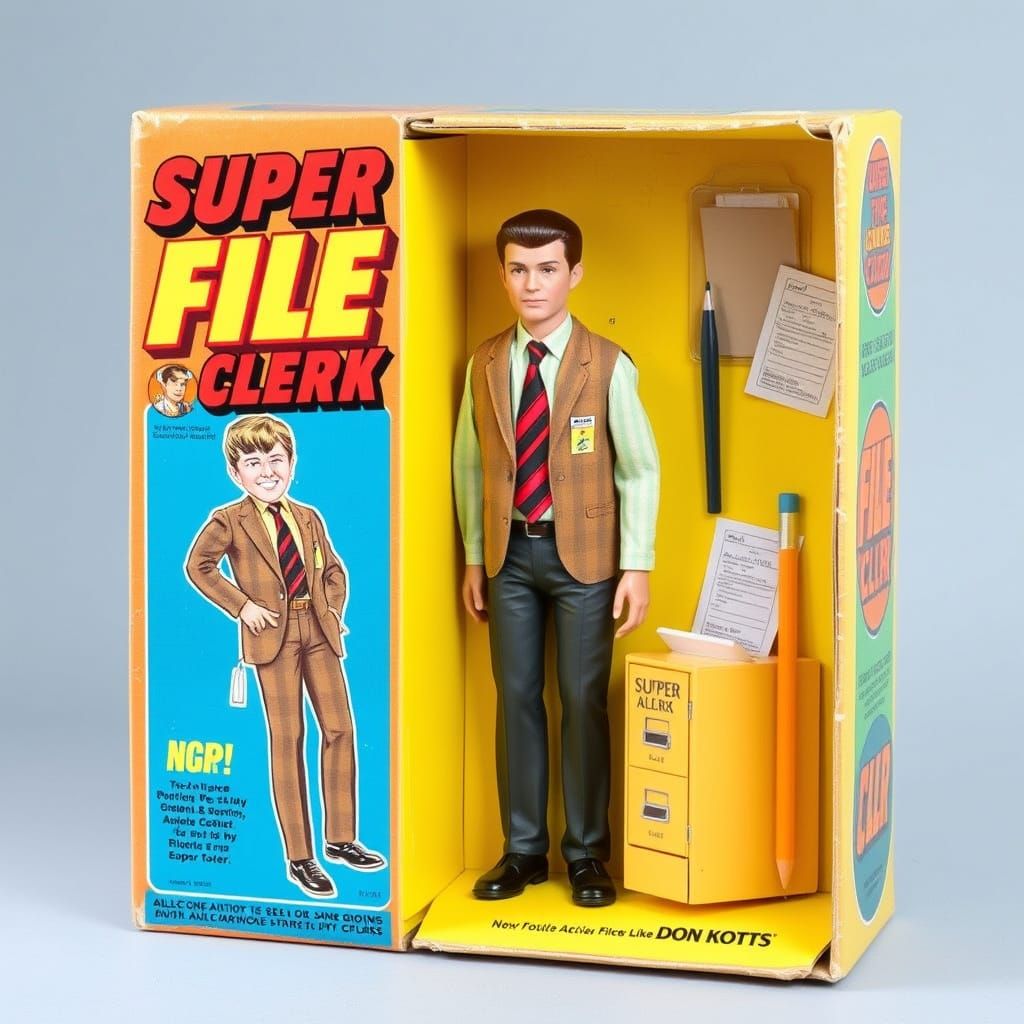 Vintage Super Action File Clerk in 1960s Style