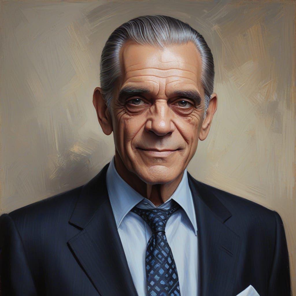 Impressionistic Oil Portrait of a Smiling Man