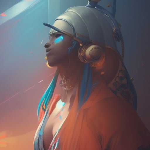 Hyperdetailed Portrait in Art Nouveau Style