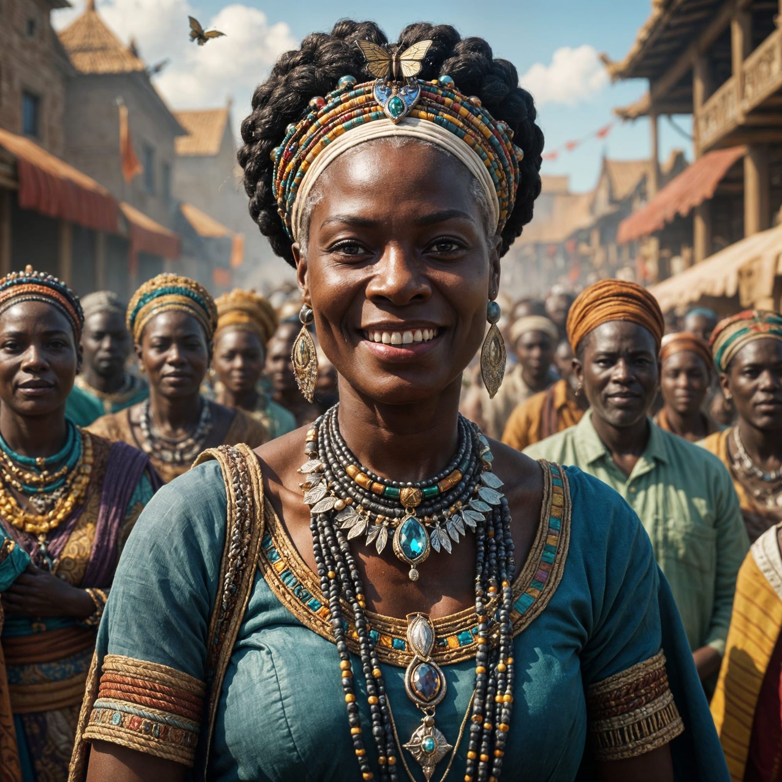 African Queen's Triumphant Return: Cinematic Portrait