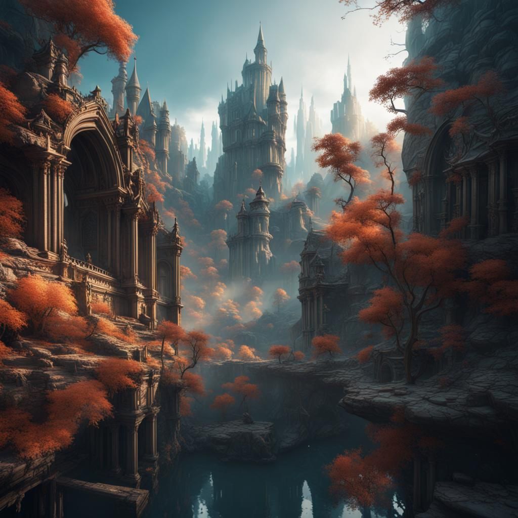 Fantastical Double Exposure Landscape in Deep Color