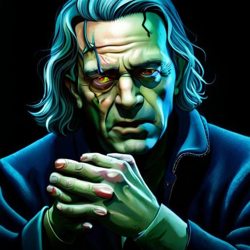 Frankenstein's Monster Portrait in Hyper-Realistic Detail