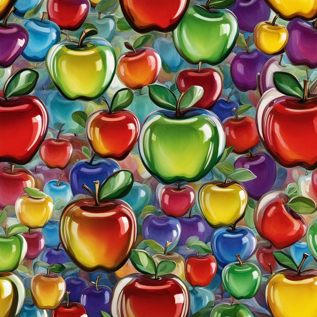 Colorful Glass Apple Art