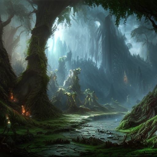Detailed Dragon in a Fantastical Landscape