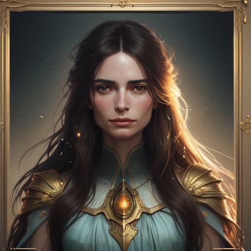 Golden Haired Woman Portrait in Splash Art Style